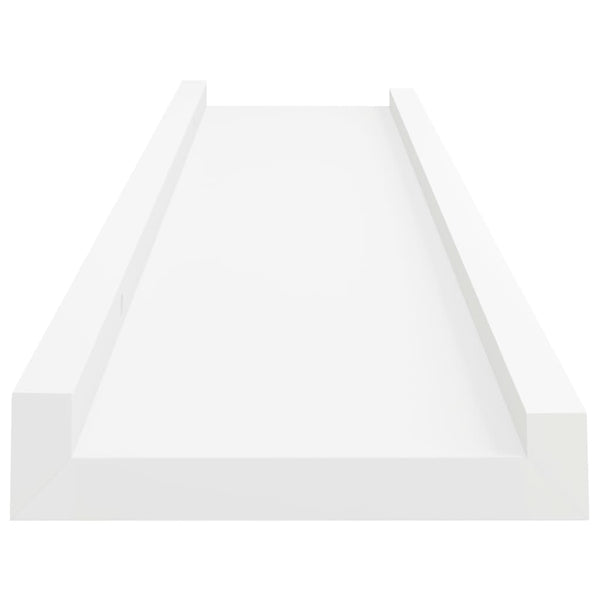 Picture Frame Ledge Shelves 2 Pcs White 40X9x3 Cm Mdf Bookshelves