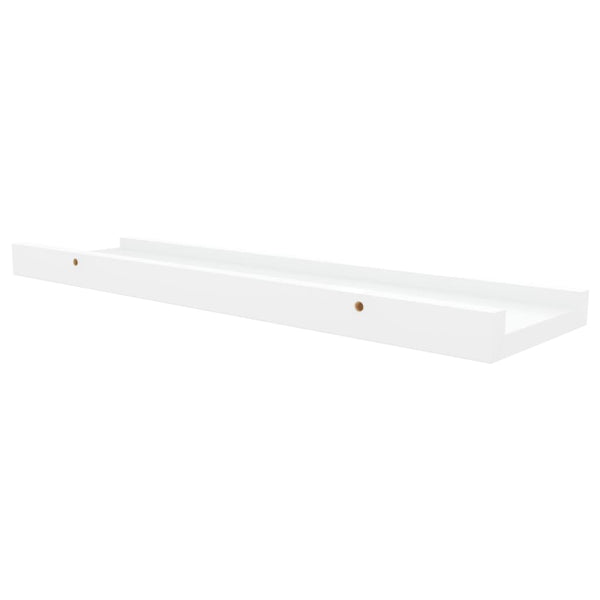 Picture Frame Ledge Shelves 2 Pcs White 40X9x3 Cm Mdf Bookshelves