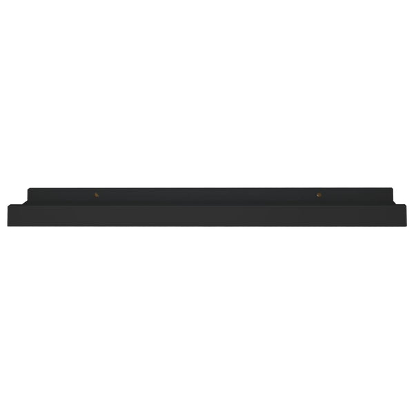 Picture Frame Ledge Shelves 2 Pcs Black 40X9x3 Cm Mdf Wall Shelves