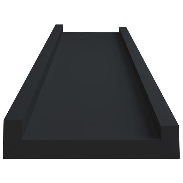 Picture Frame Ledge Shelves 2 Pcs Black 40X9x3 Cm Mdf Wall Shelves
