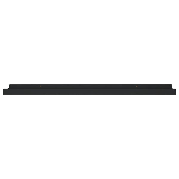 Picture Frame Ledge Shelves 2 Pcs Black 80X9x3 Cm Mdf Bookshelves