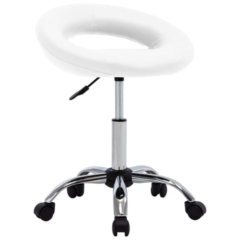 Rolling Work Chair White Faux Leather Chairs