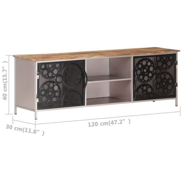 Tv Cabinet 120X30x40 Cm Rough Mango Wood Tv Stands & Entertainment Units