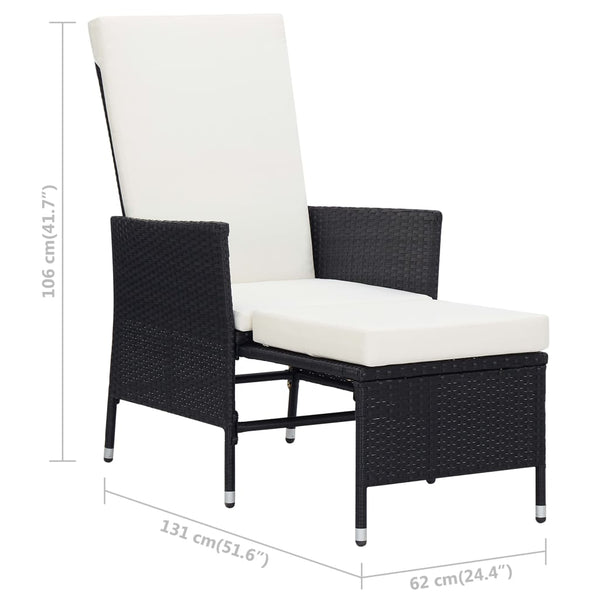 Vidaxl 2 Piece Garden Lounge Set With Cushions Poly Rattan Black Loungers