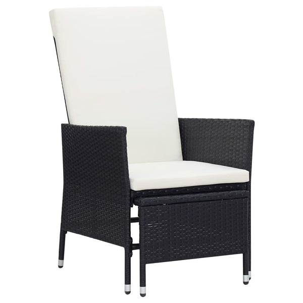 Vidaxl 2 Piece Garden Lounge Set With Cushions Poly Rattan Black Loungers