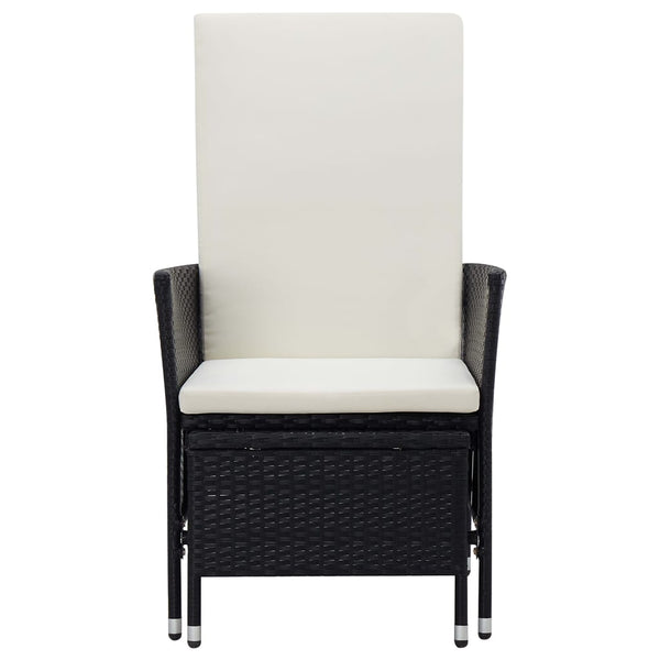 Vidaxl 2 Piece Garden Lounge Set With Cushions Poly Rattan Black Loungers