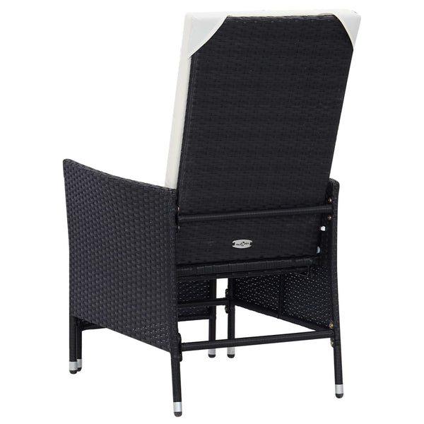 Vidaxl 2 Piece Garden Lounge Set With Cushions Poly Rattan Black Loungers
