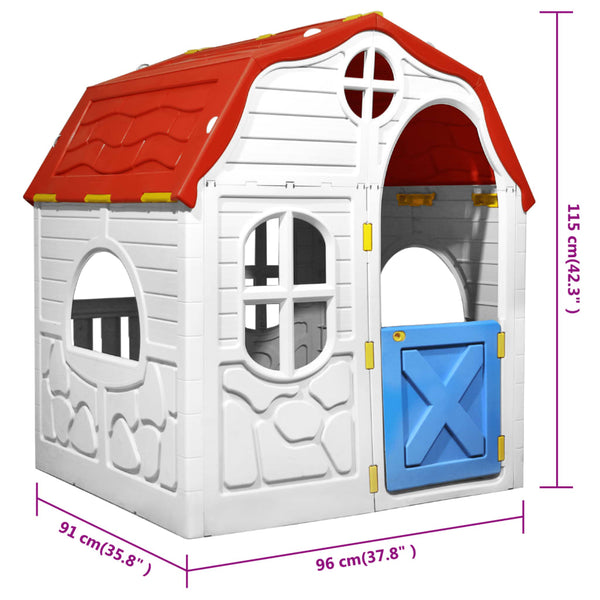 Vidaxl Kids Foldable Playhouse With Working Door And Windows Play Tents