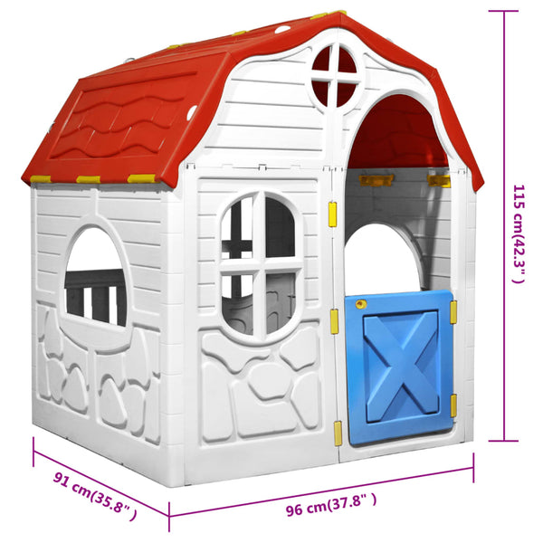 Kids Foldable Playhouse With Working Door And Windows