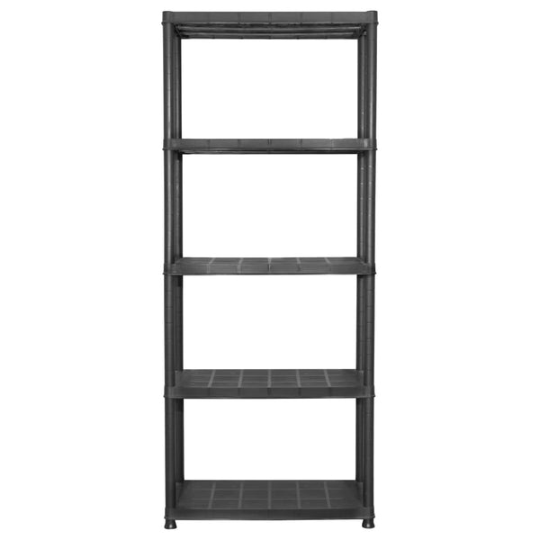 Storage Units Storage Shelf 5 Tier Black Plastic