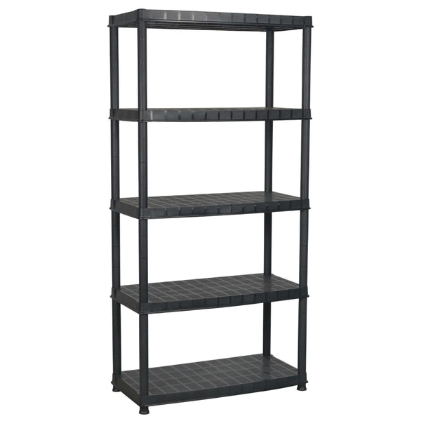 Storage Units Storage Shelf 5 Tier Black Plastic