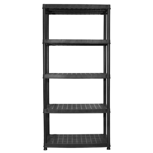Storage Units Storage Shelf 5 Tier Black Plastic