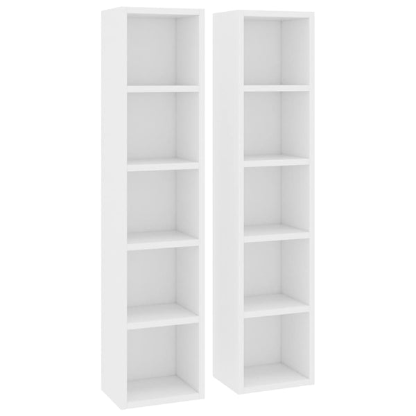 Cd Cabinets 2 Pcs White 21X16x93.5 Cm Engineered Wood