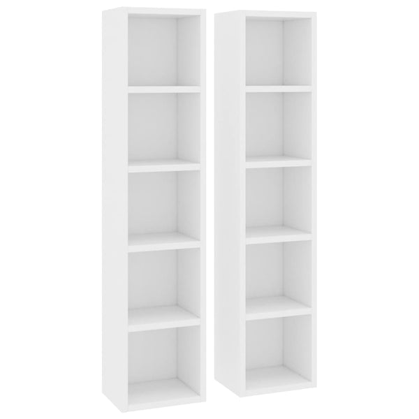 Vidaxl Cd Cabinets 2 Pcs White 21X16x93.5 Cm Engineered Wood Cabinets & Cupboards