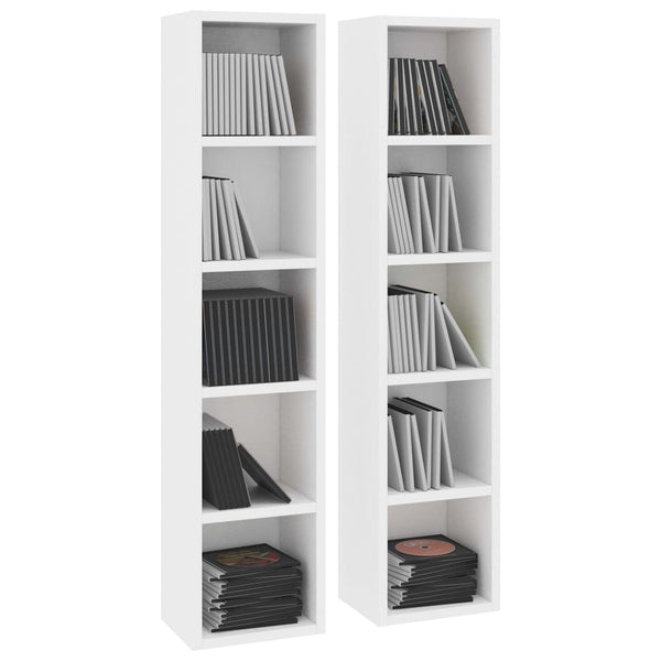 Vidaxl Cd Cabinets 2 Pcs White 21X16x93.5 Cm Engineered Wood Cabinets & Cupboards