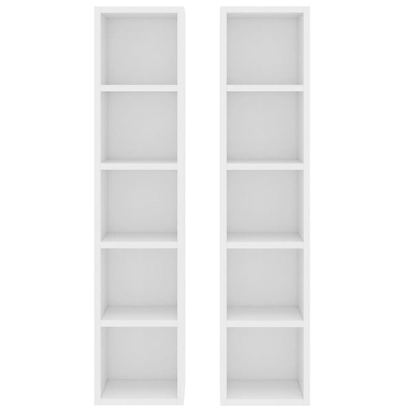 Vidaxl Cd Cabinets 2 Pcs White 21X16x93.5 Cm Engineered Wood Cabinets & Cupboards