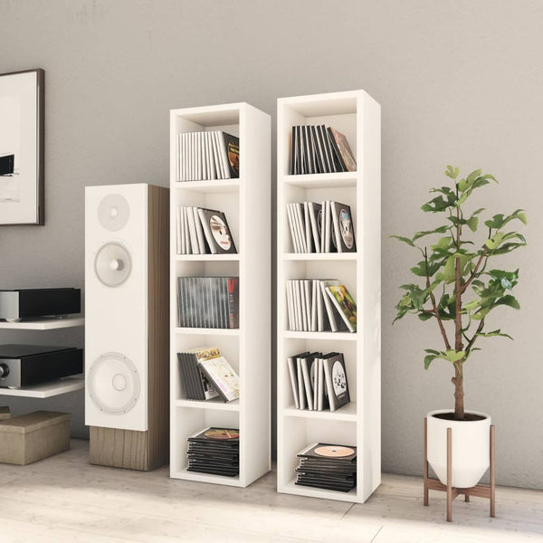 Vidaxl Cd Cabinets 2 Pcs White 21X16x93.5 Cm Engineered Wood Cabinets & Cupboards