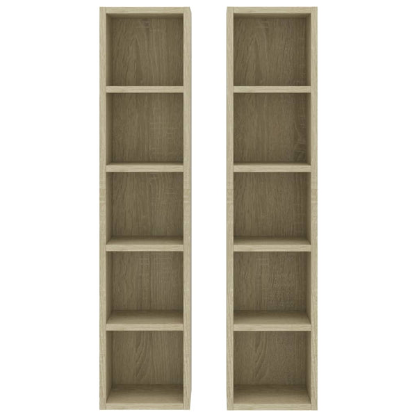 Cd Cabinets 2 Pcs Sonoma Oak 21X16x93.5 Cm Engineered Wood