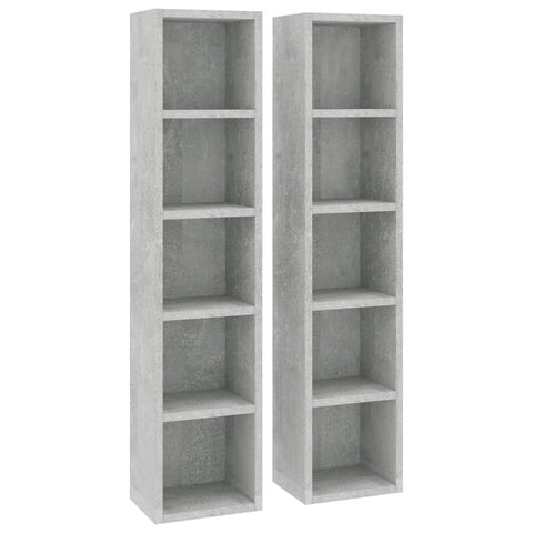 Cd Cabinets 2 Pcs Concrete Grey 21X16x93.5 Cm Engineered Wood