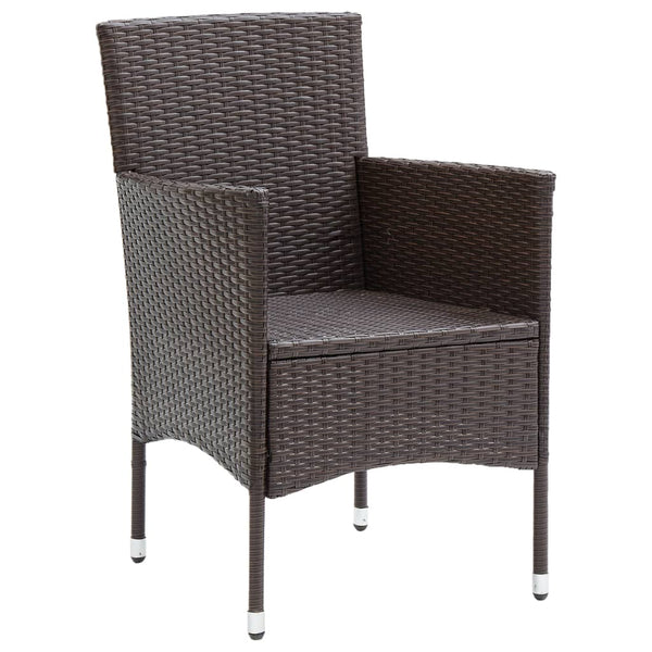 Garden Dining Chairs 4 Pcs Poly Rattan Brown Patio Chairs