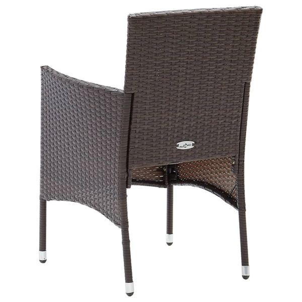 Garden Dining Chairs 4 Pcs Poly Rattan Brown Patio Chairs