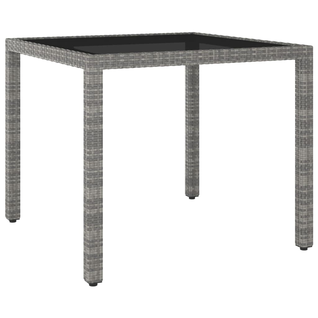 Garden Table Grey 90X90x75 Cm Poly Rattan Patio & Garden Tables