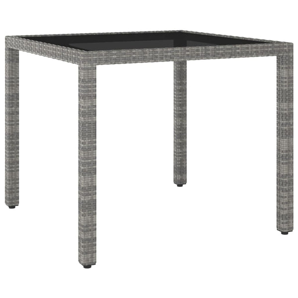 Garden Table Grey 90X90x75 Cm Poly Rattan Patio & Garden Tables