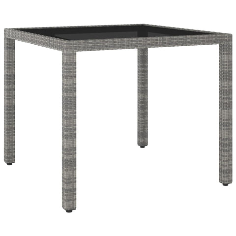 Garden Table Grey 90X90x75 Cm Poly Rattan Patio & Garden Tables