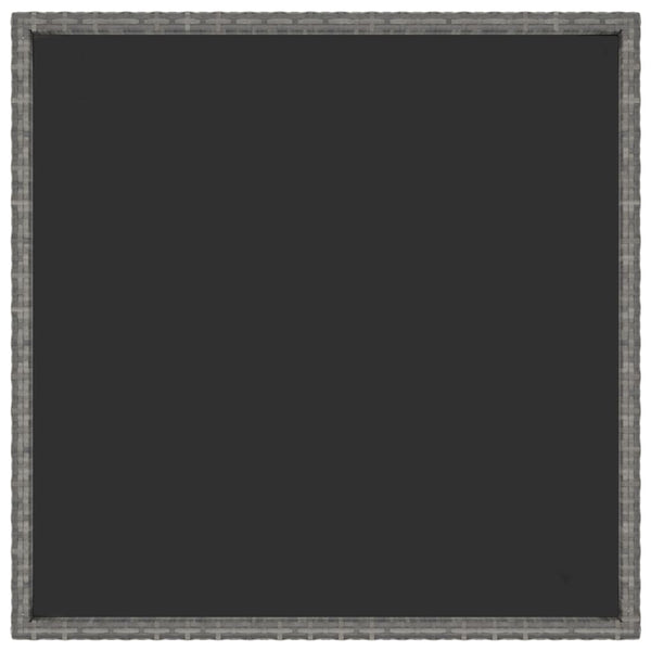 Garden Table Grey 90X90x75 Cm Poly Rattan Patio & Garden Tables