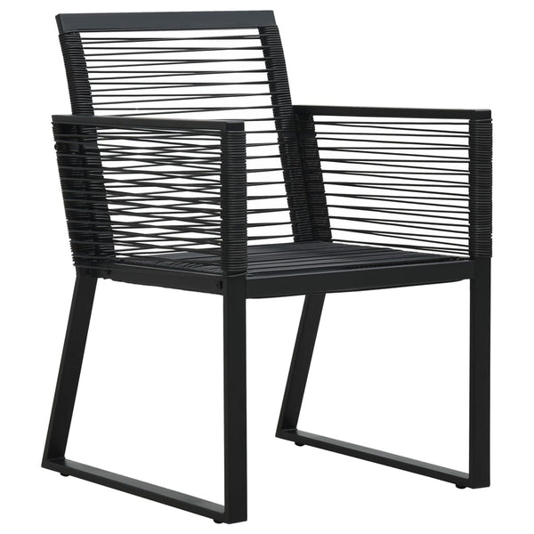 Garden Chairs 4 Pcs Rope Rattan Black Patio Chairs