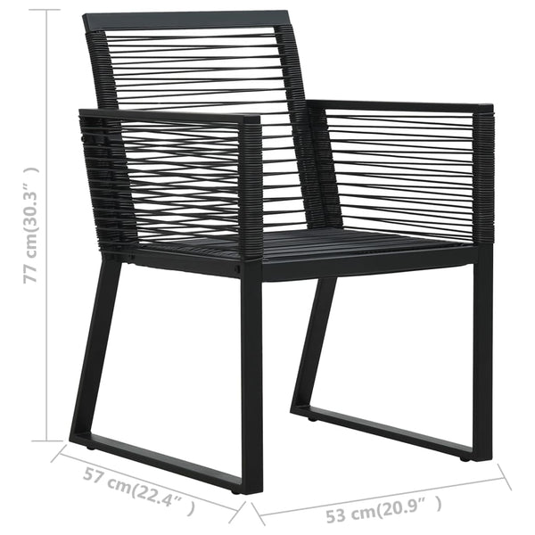 Garden Chairs 4 Pcs Rope Rattan Black Patio Chairs