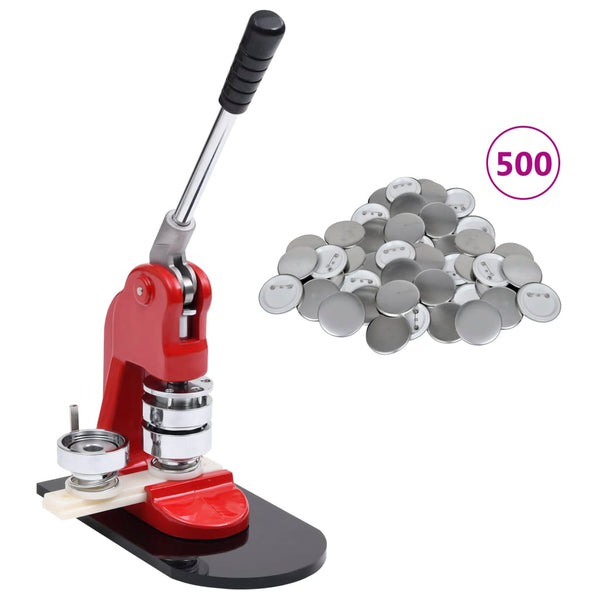 Badge Button Maker Machine With 500 Pcs 58 Mm Pinback Parts Pins