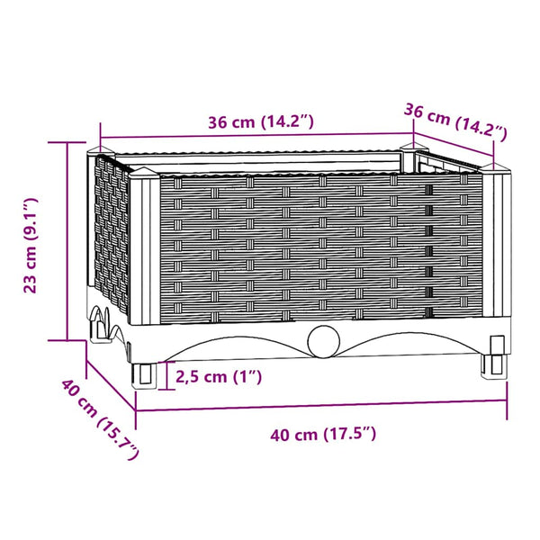 Vidaxl Raised Bed 40X40x23 Cm Polypropylene Raised Garden Beds