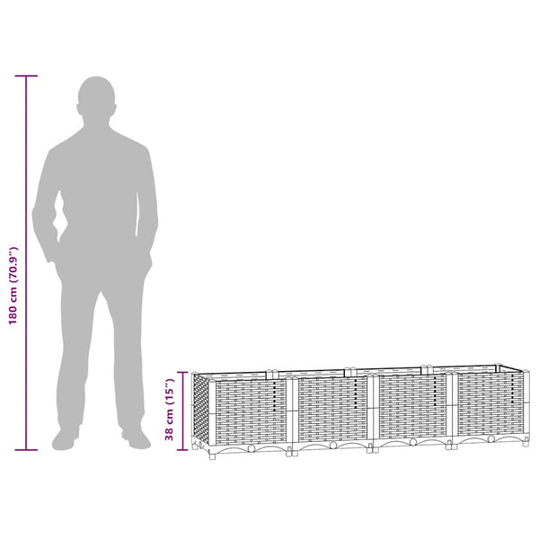 Vidaxl Raised Bed 160X40x38cm Polypropylene Raised Garden Beds