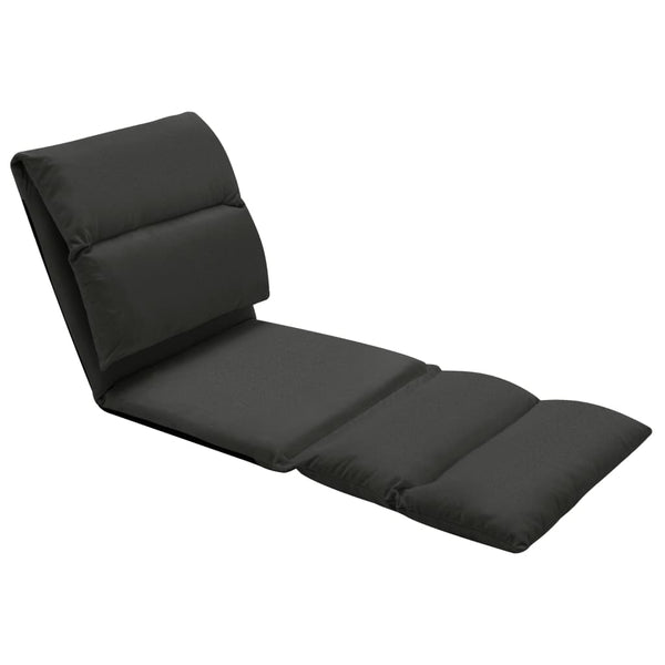 Folding Floor Chair Black Microfibre Sofas Armchairs & Couches