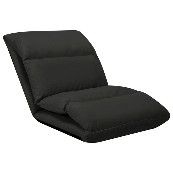 Folding Floor Chair Black Microfibre Sofas Armchairs & Couches