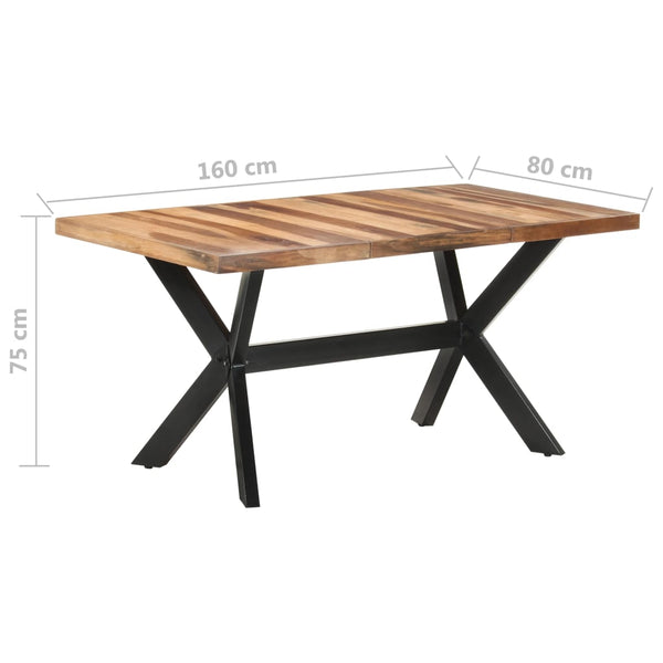 Dining Table 160X80x75 Cm Solid Wood With Honey Finish Dining Tables