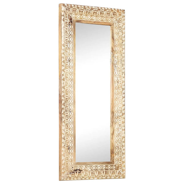 Hand Carved Mirror 110X50x2.6 Cm Solid Mango Wood Mirrors