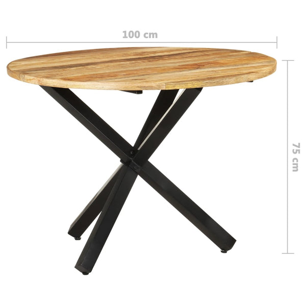 Dining Tables Dining Table Round 100X100x75 Cm Rough Mango Wood