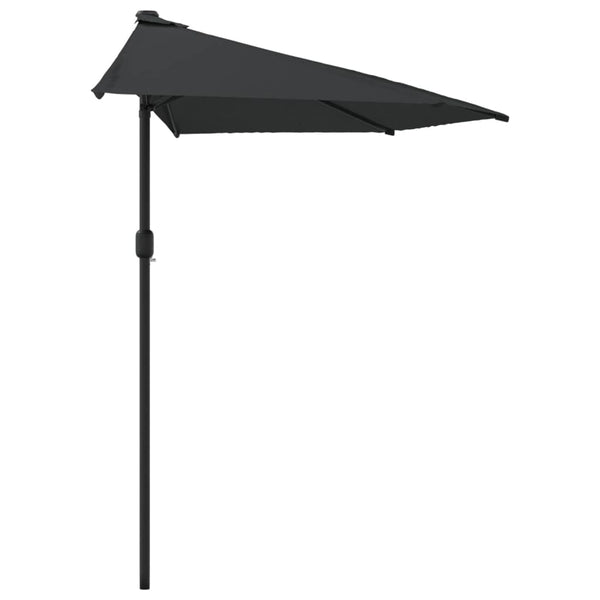 Vidaxl Balcony Parasol With Aluminium Pole Black 270X144x222 Cm Half Shade Sails