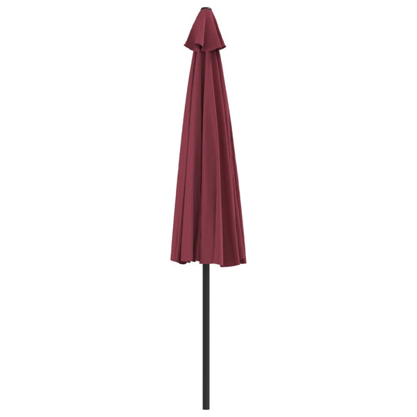 Balcony Parasol With Aluminium Pole Bordeaux Red 300X155x223 Cm Half Patio Umbrellas