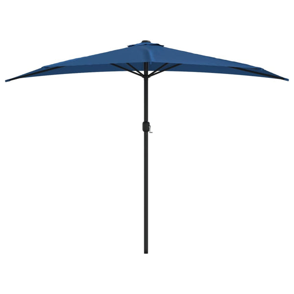 Vidaxl Balcony Parasol With Aluminium Pole Blue 300X155x223 Cm Half Patio Umbrellas
