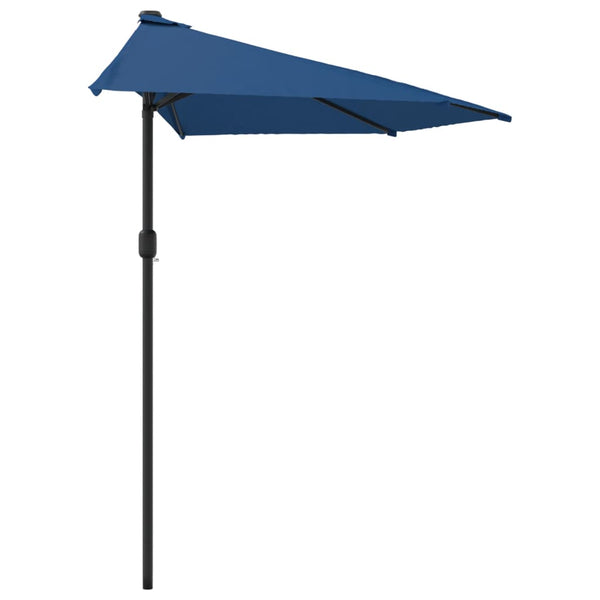 Vidaxl Balcony Parasol With Aluminium Pole Blue 300X155x223 Cm Half Patio Umbrellas