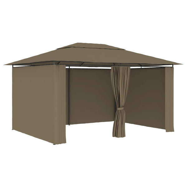 Garden Marquee With Curtains 4X3 Taupe 180 G/M
