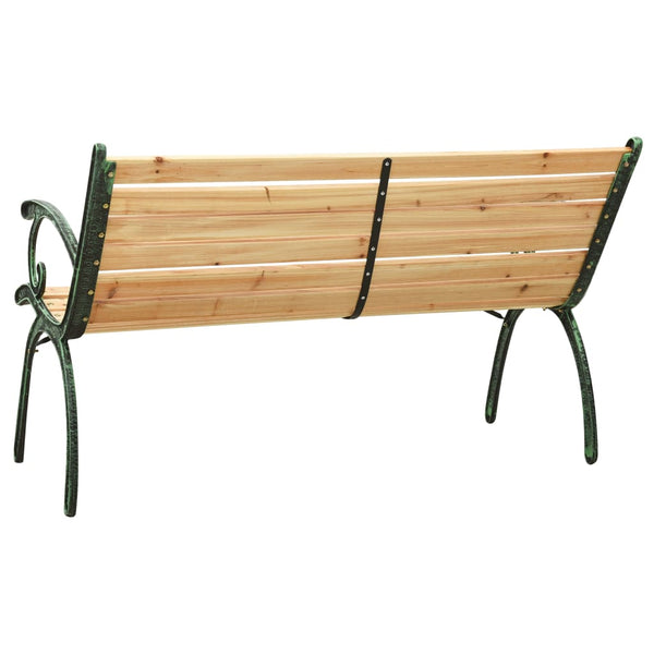 Garden Bench 123 Cm Cast Iron And Solid Firwood Patio Benches