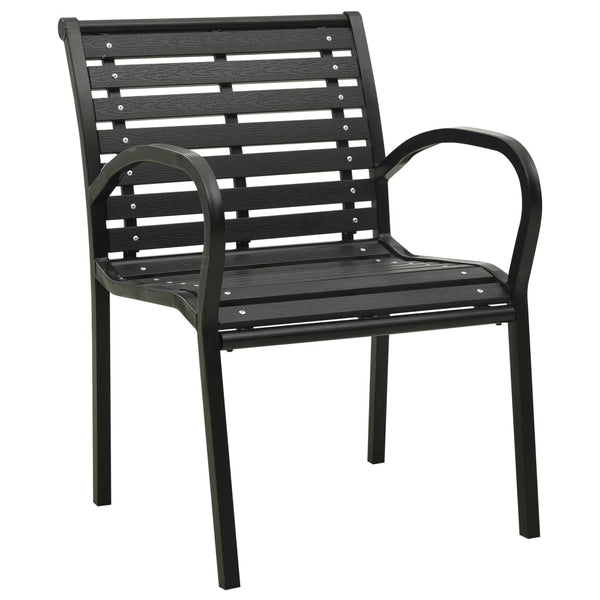 Garden Chairs 2 Pcs Steel And Wpc Black Patio Chairs
