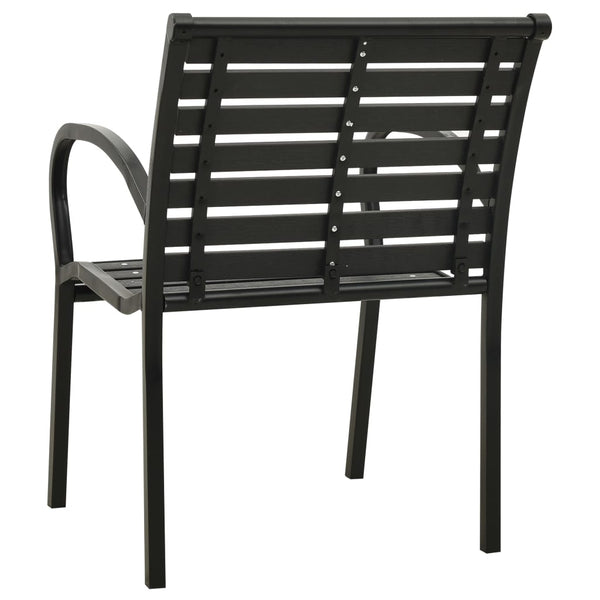 Garden Chairs 2 Pcs Steel And Wpc Black Patio Chairs