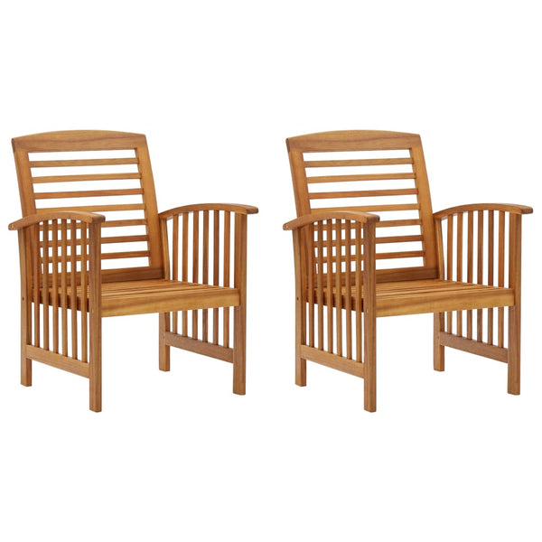 Garden Chairs 2 Pcs Solid Acacia Wood Patio Chairs