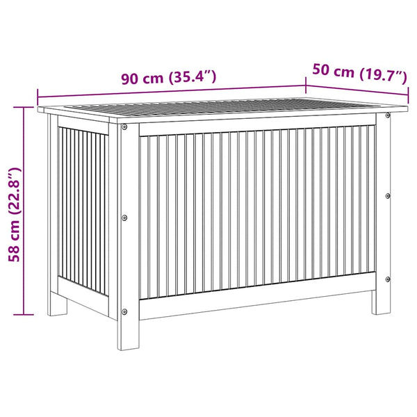Vidaxl Garden Storage Box 60X50x58 Cm Solid Wood Acacia Storage Deck Boxes