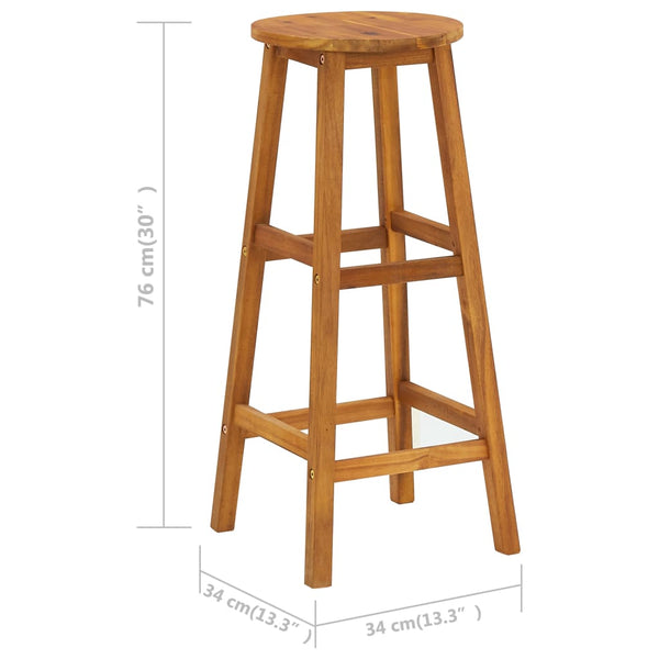 Bar Stools 4 Pcs Solid Acacia Wood Benches Bar Stools